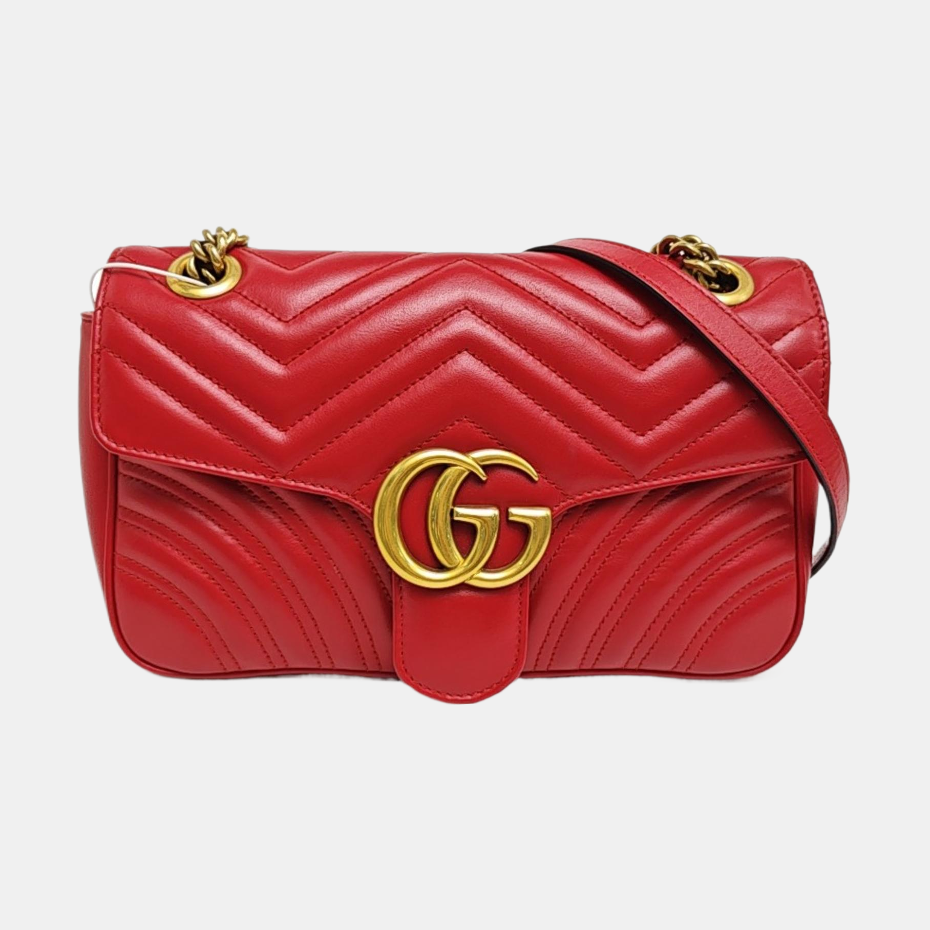 GG Marmont Medium Quilted Calfskin Red