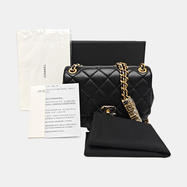 Lambskin Shoulder Bag Black