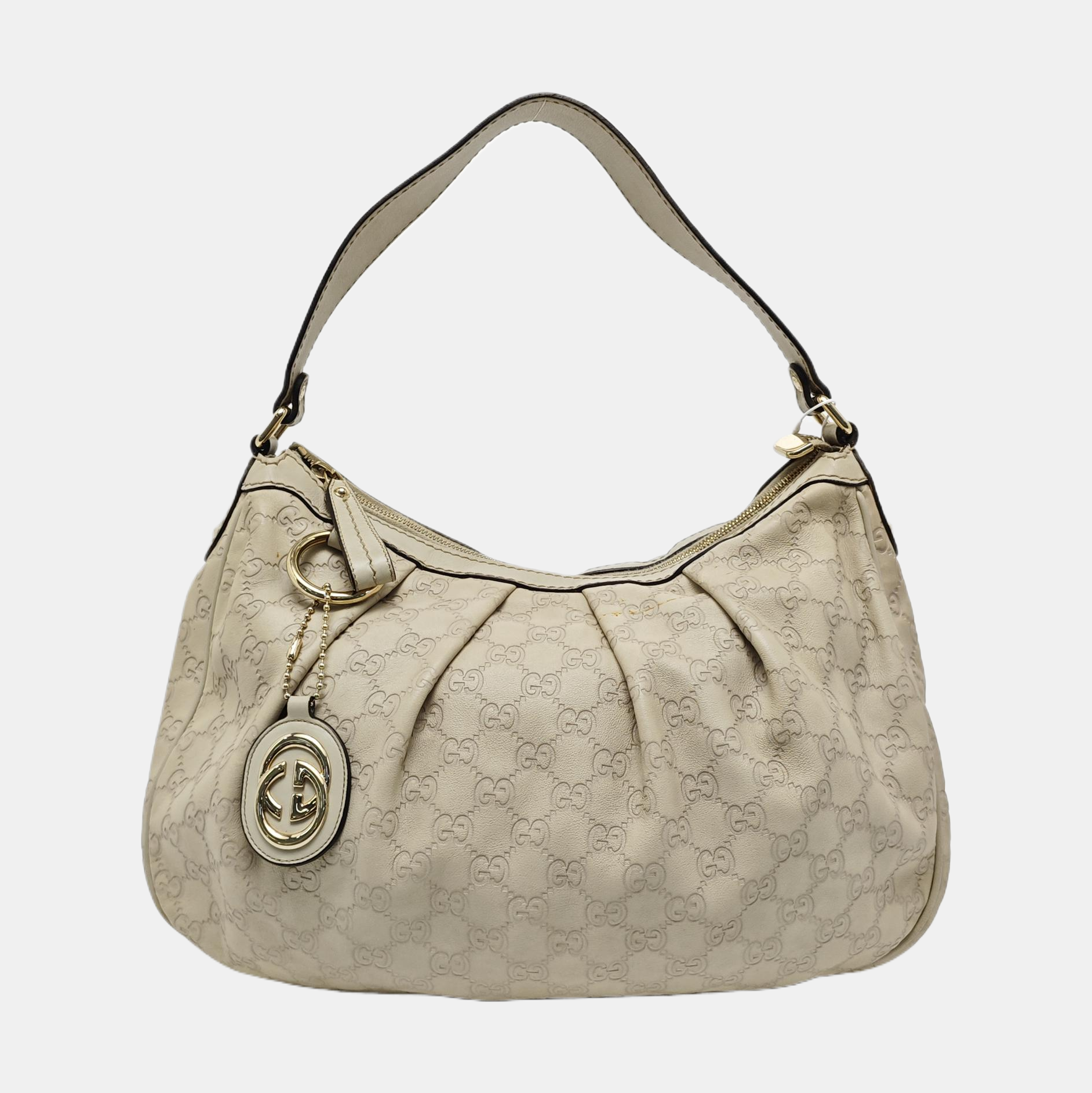 Sukey Monogram Calfskin Beige