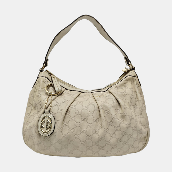 Sukey Monogram Calfskin Beige