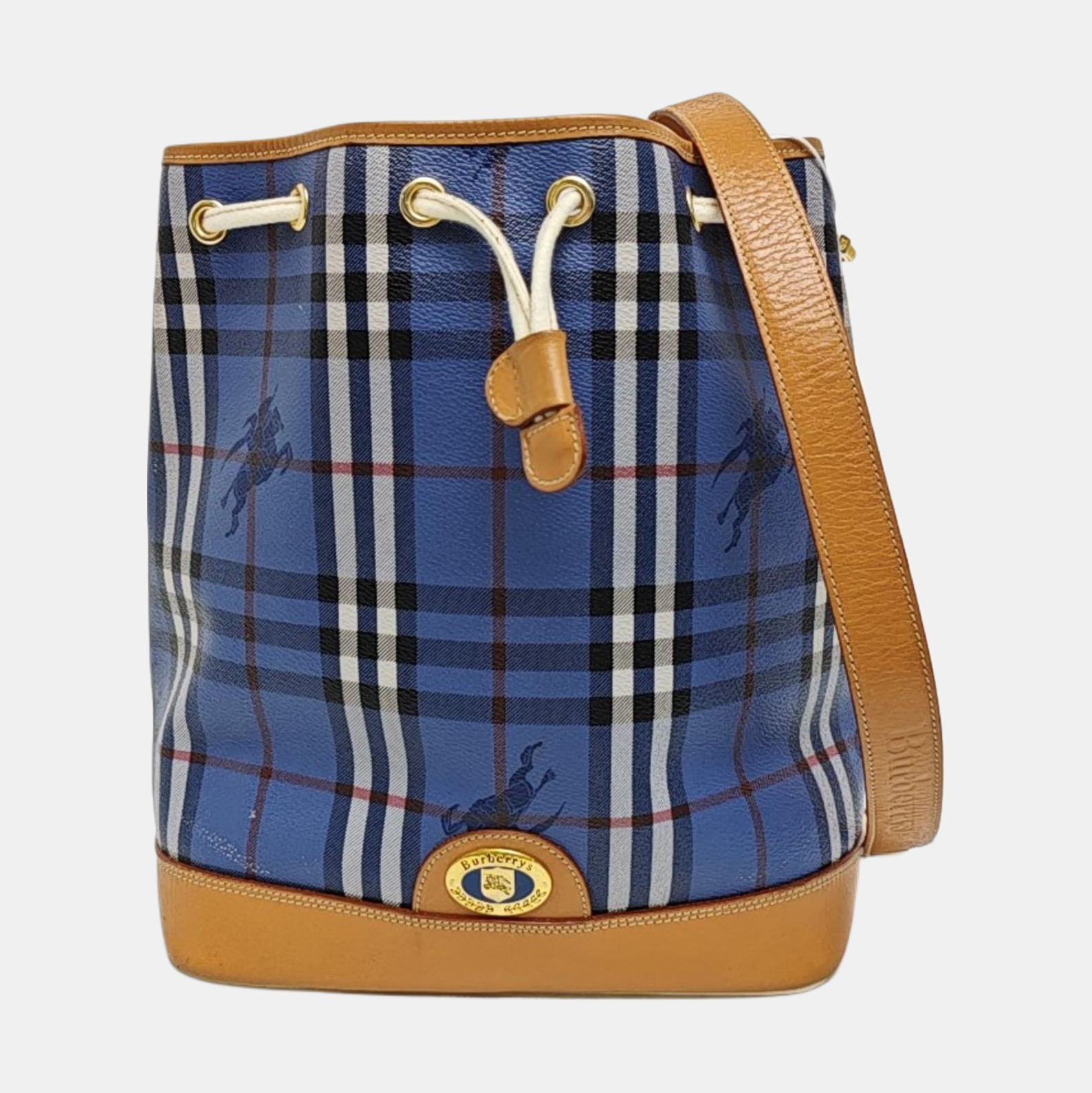Coated Canvas Shoulder Bag Blue