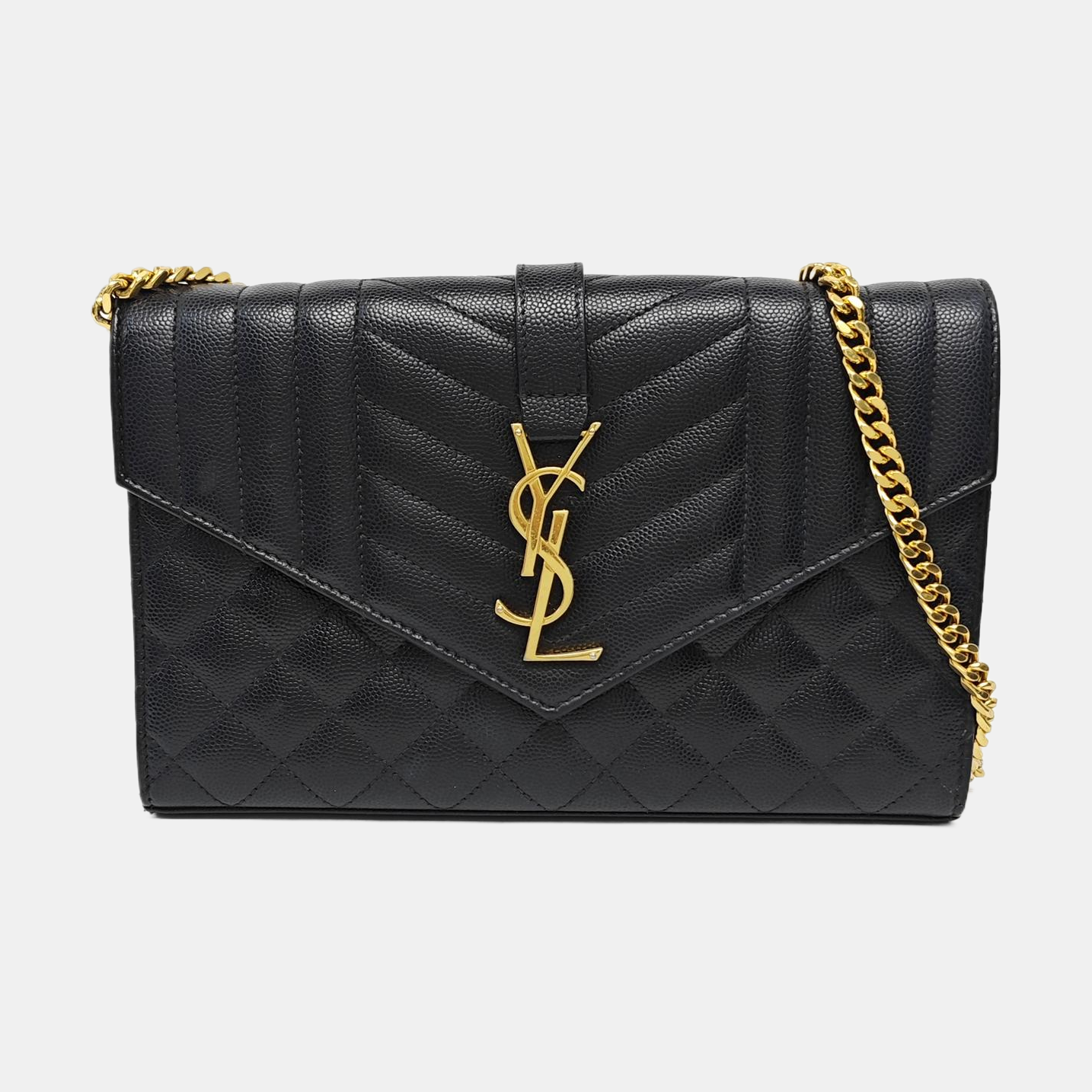 MONOGRAM Medium Chevron Calfskin Black