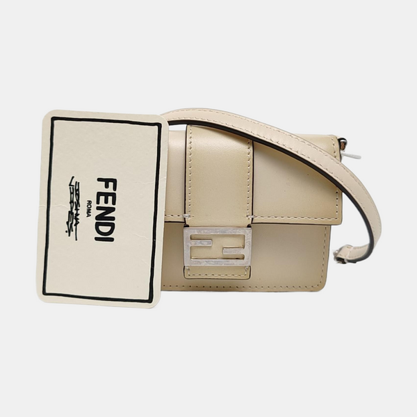 Authenticated pre-owned  Baguette Mini Calfskin Beige - Shoulder Bag at Looply