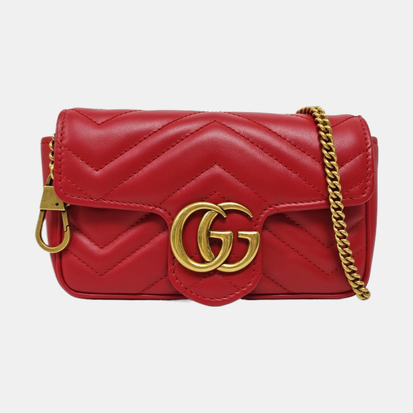 GG Marmont Mini Quilted Calfskin Red