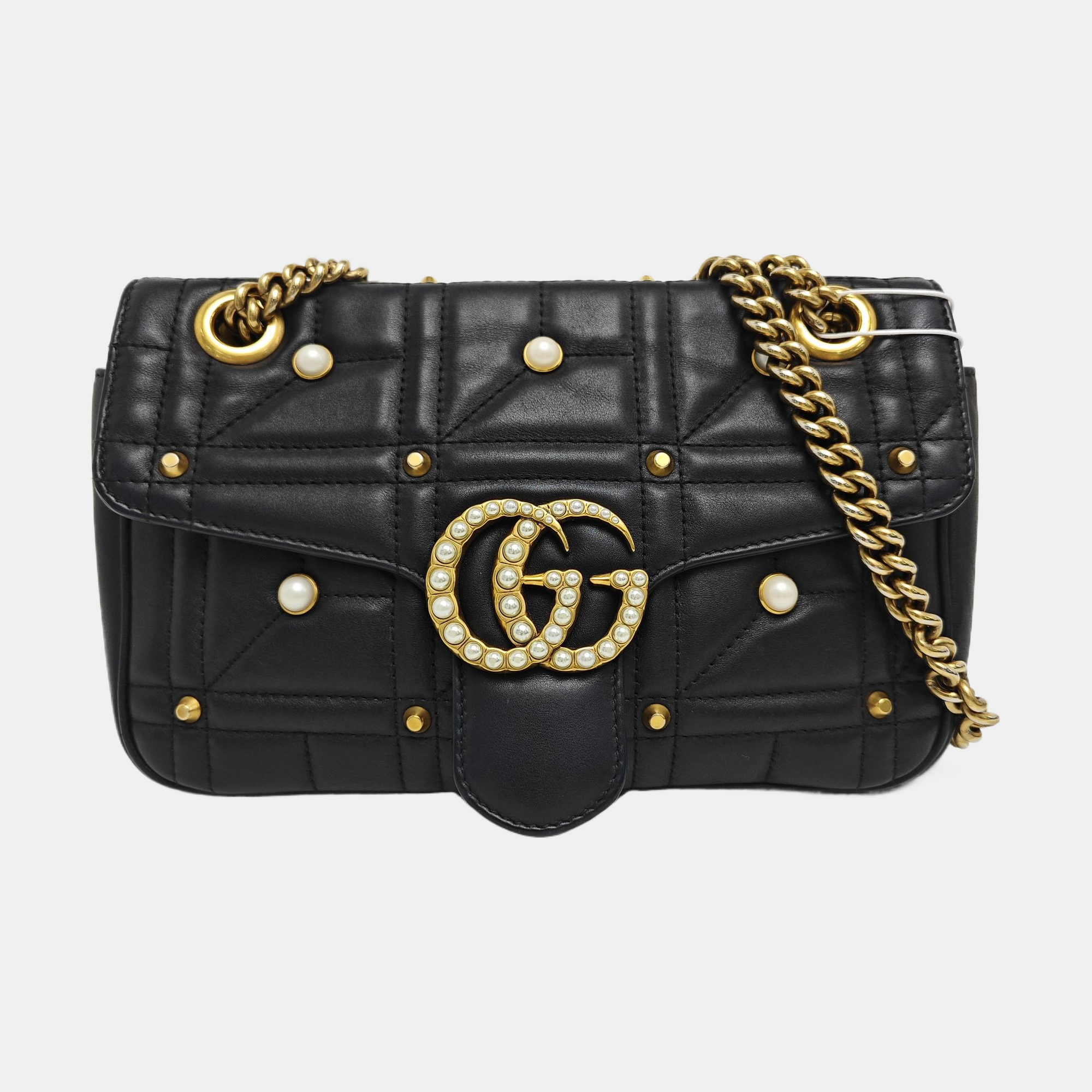 GG Marmont Medium Quilted Calfskin Black