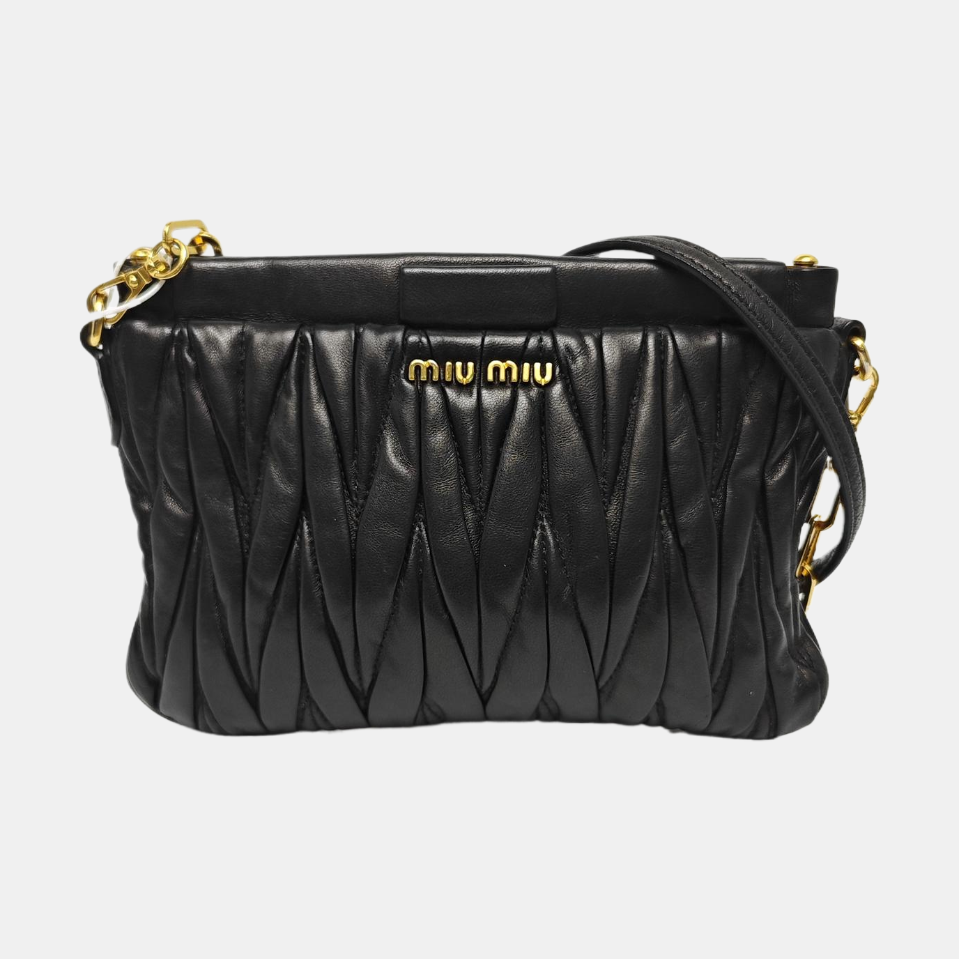 Quilted Lambskin Shoulder Bag Black