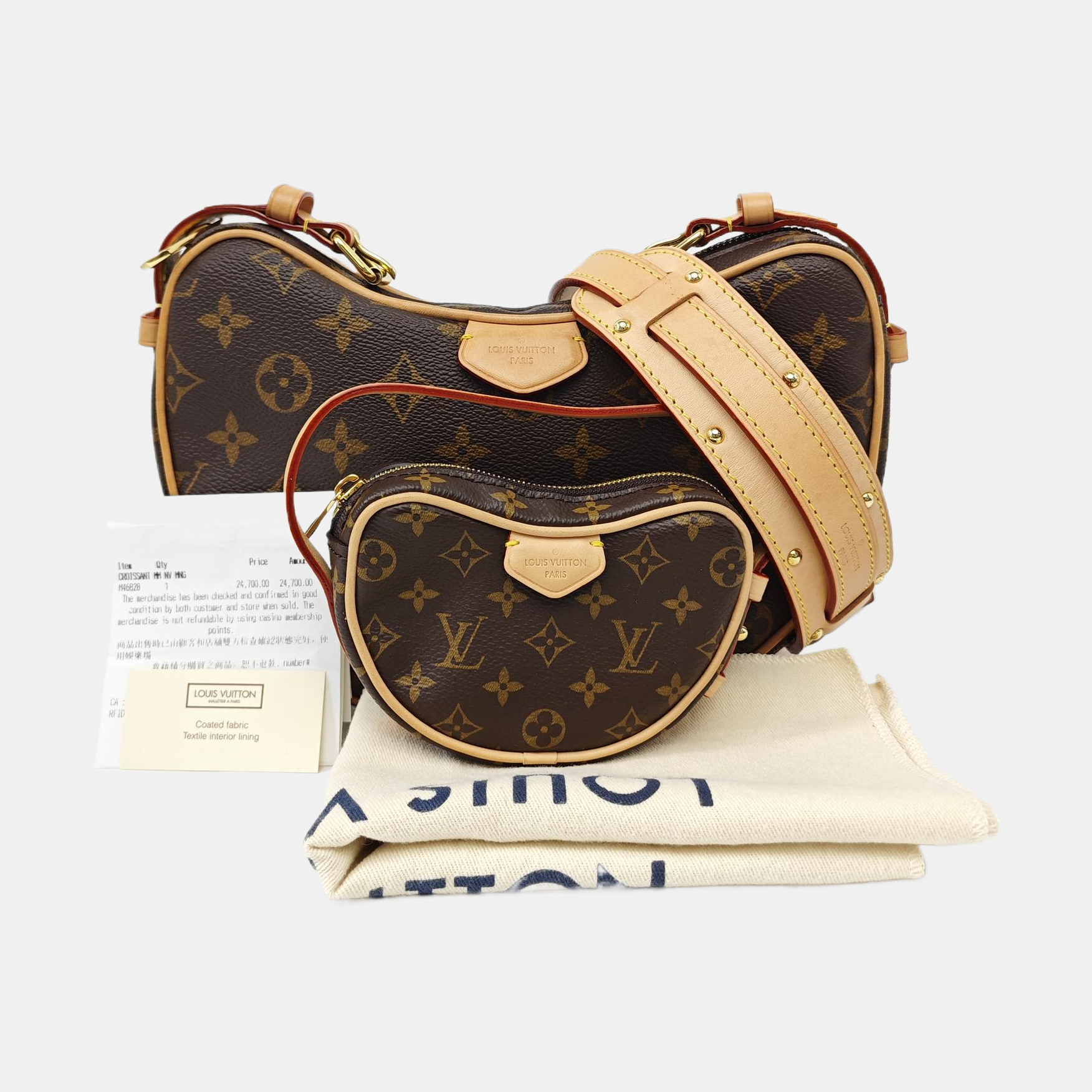 CROISSANT Monogram Coated Canvas Brown