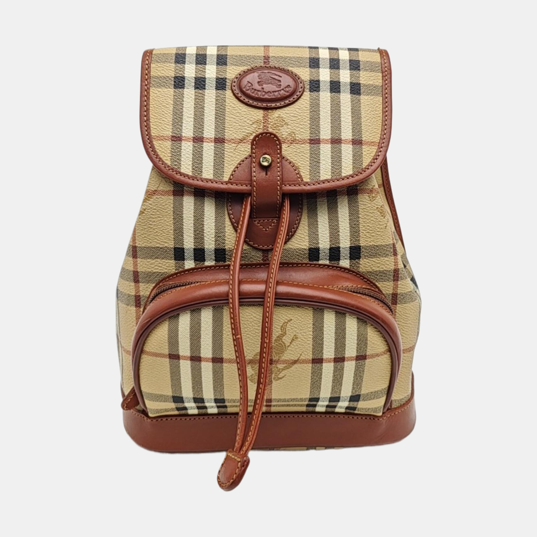 Coated Canvas Backpack Beige