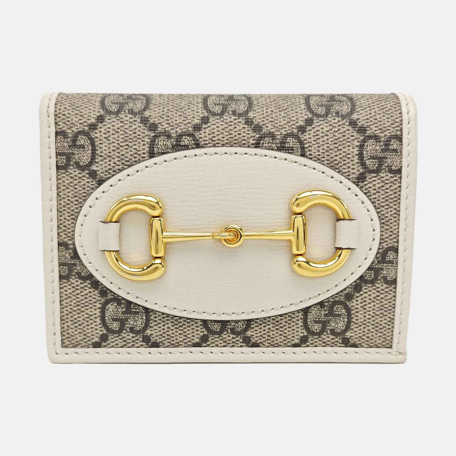 Horsebit 1955 Small Monogram Coated Canvas Beige Wallet