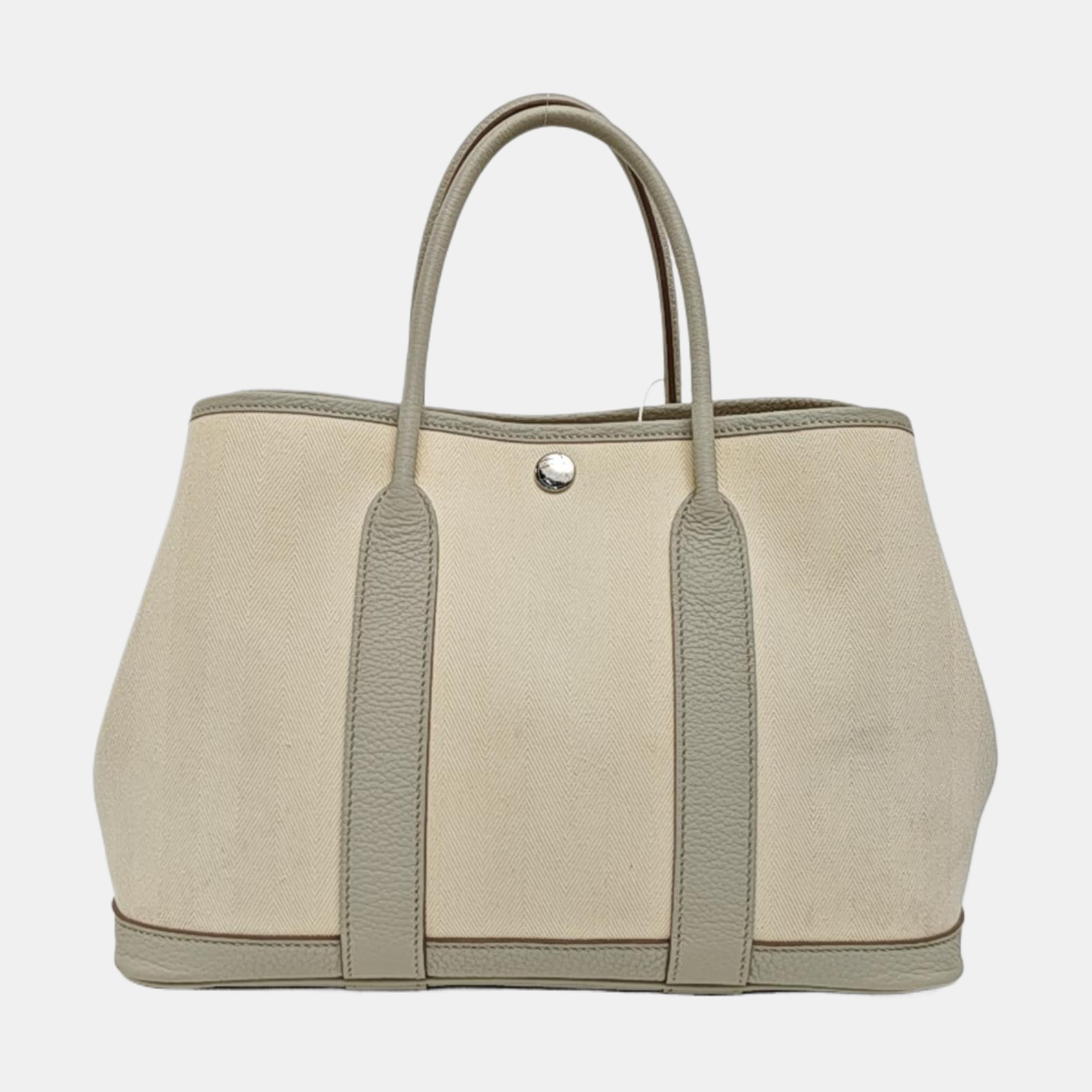 Authenticated pre-owned  Garden Party Canvas White - Top Handle Bag at Looply