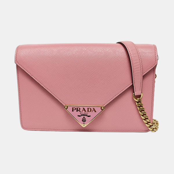 Saffiano Calfskin Shoulder Bag Pink