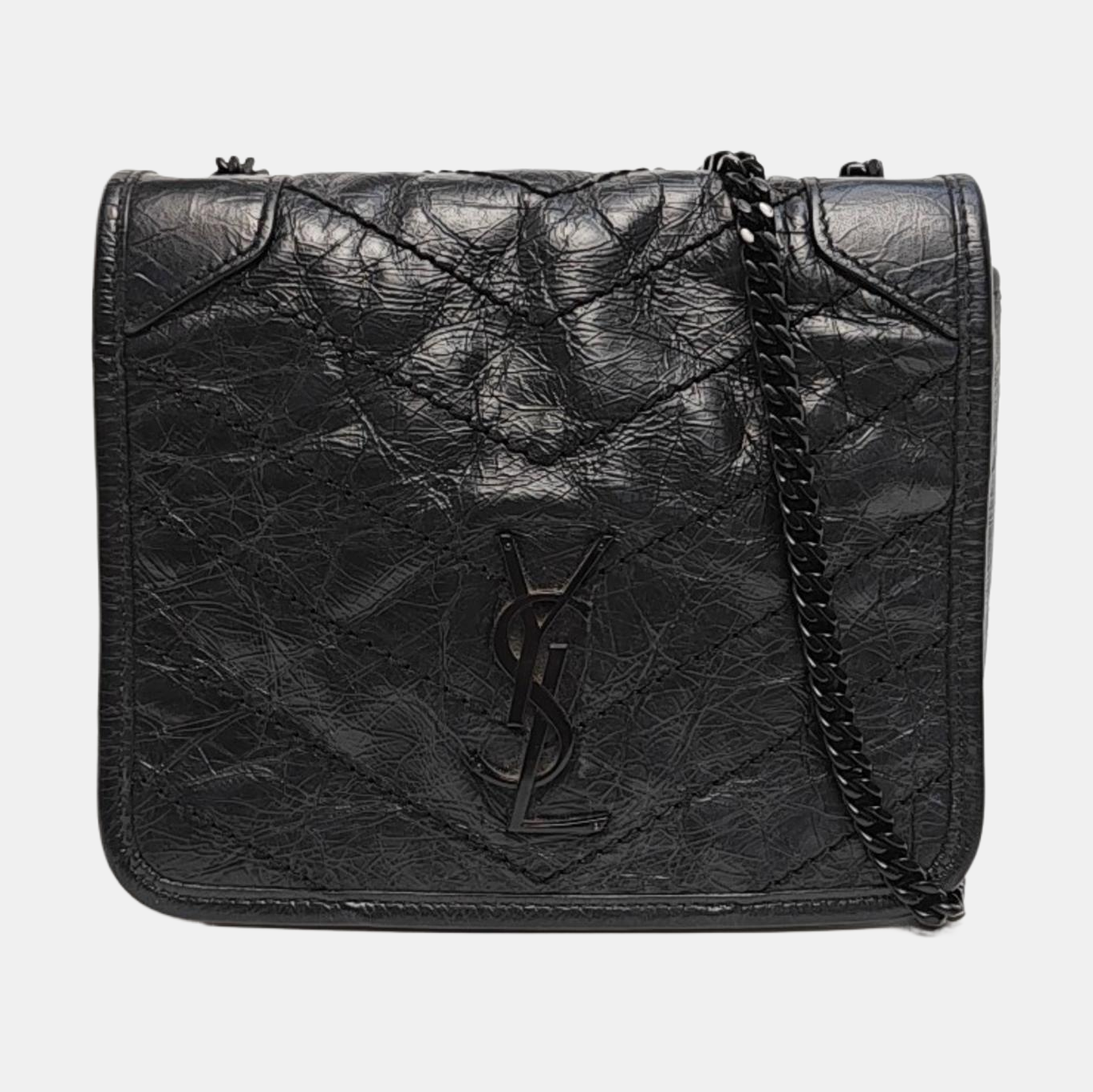 NIKI Mini Chevron Calfskin Black