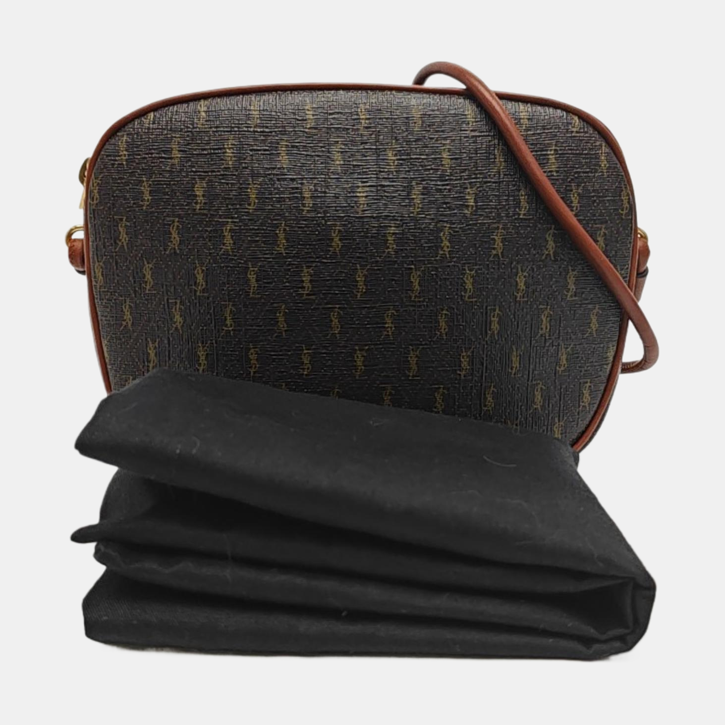 Coated Canvas Shoulder Bag Brown