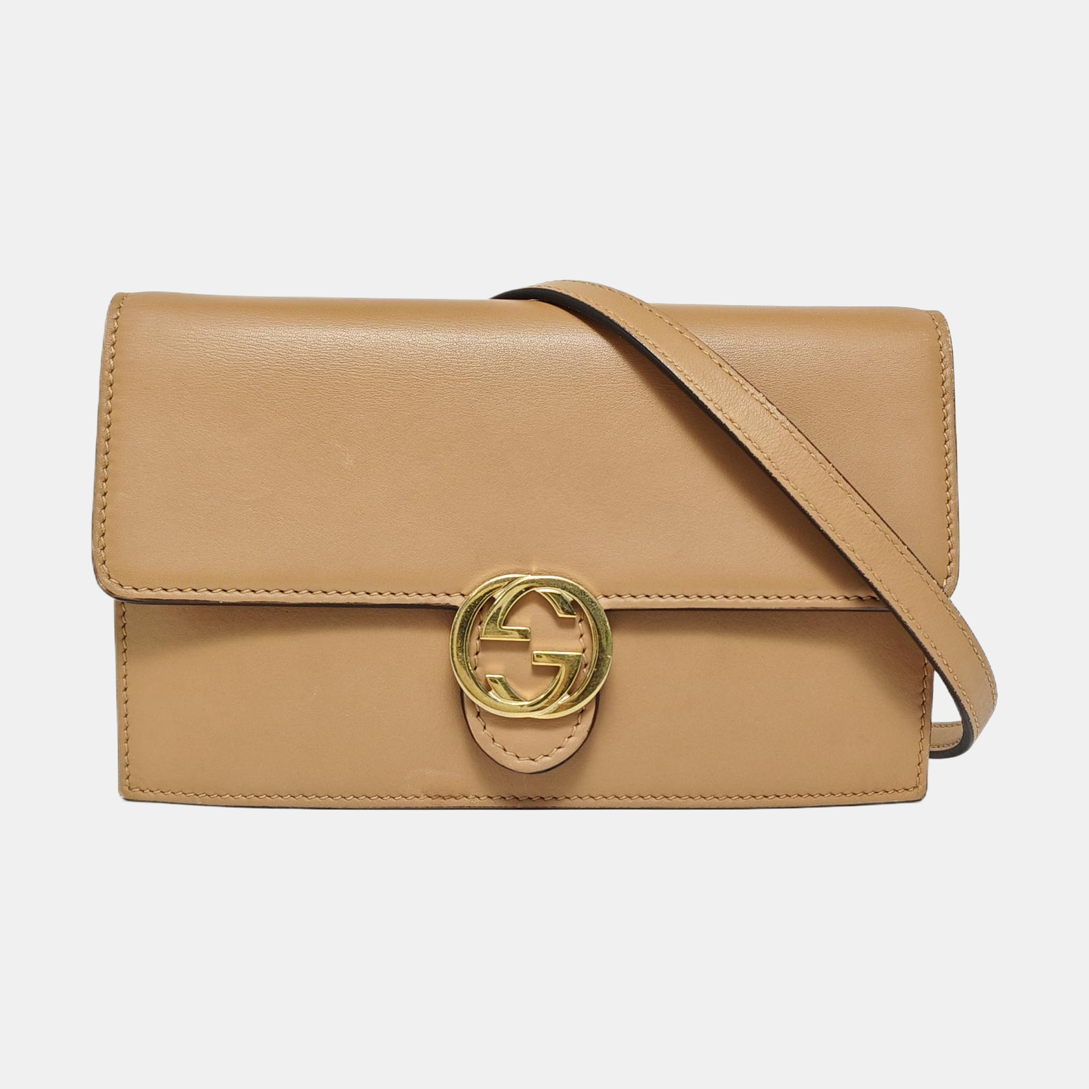 Interlocking G Small Calfskin Brown