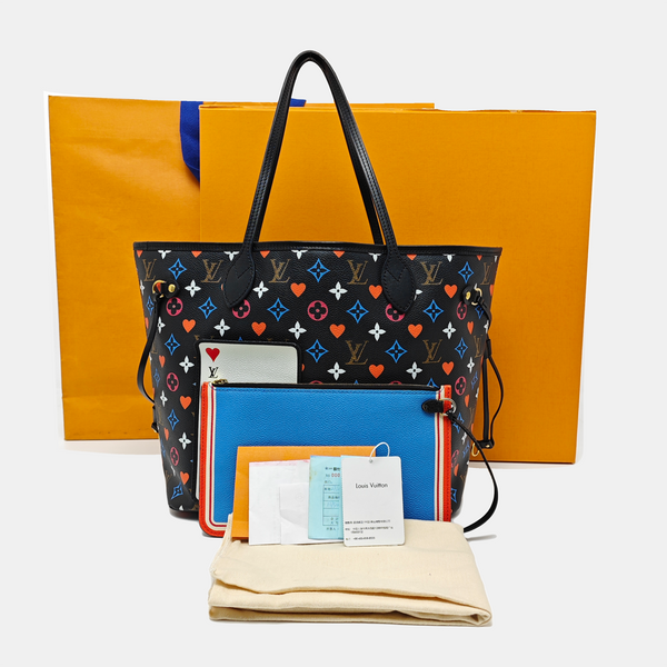NEVERFULL MM Monogram Coated Canvas Black