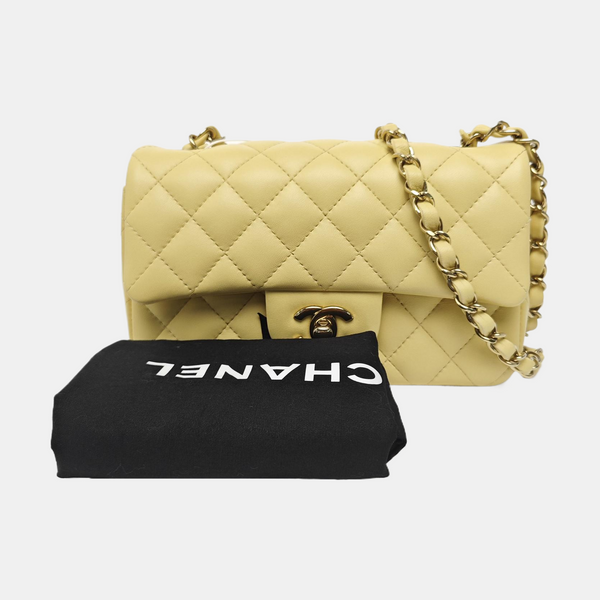 CLASSIC FLAP Mini Quilted Lambskin Yellow