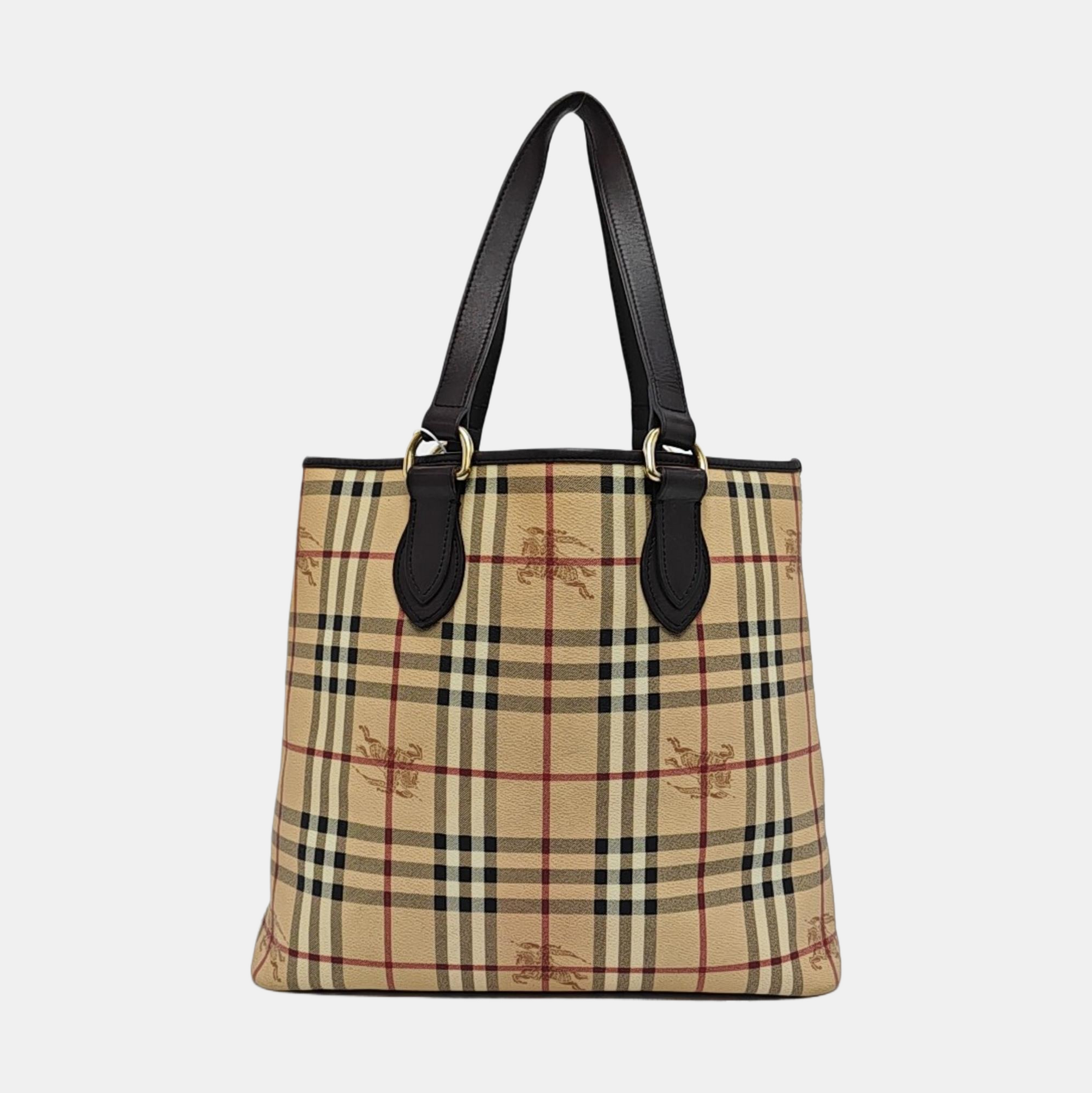 Coated Canvas Tote Bag Beige