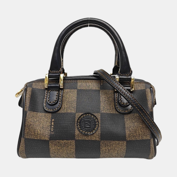 Coated Canvas Shoulder Bag Black
