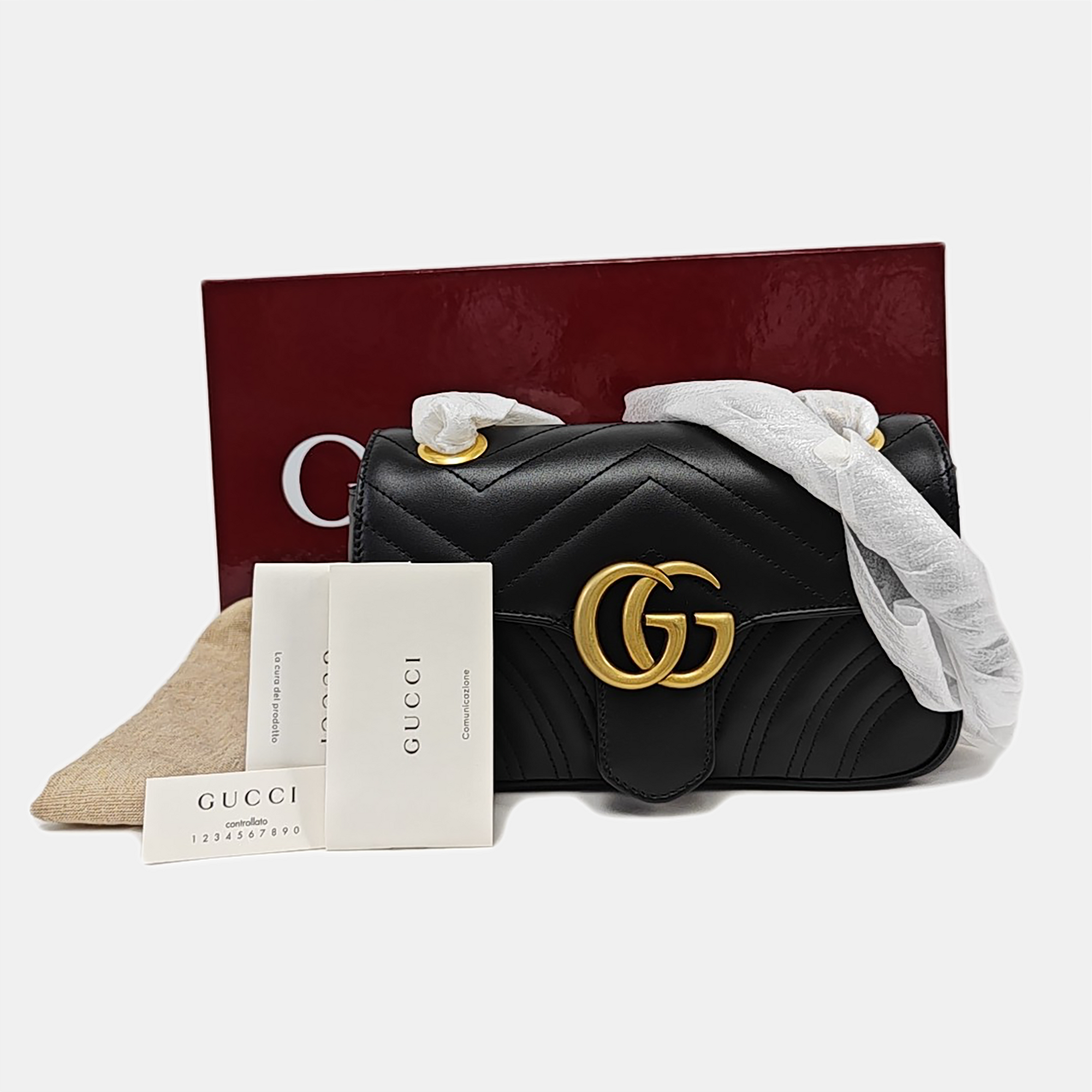 GG Marmont Small Quilted Calfskin Black