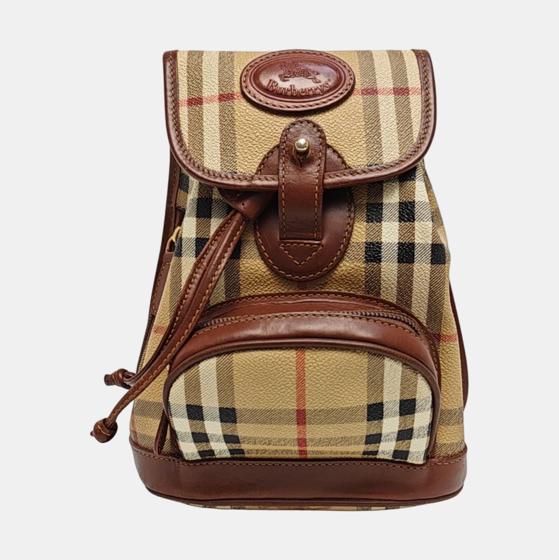 Coated Canvas Backpack Brown