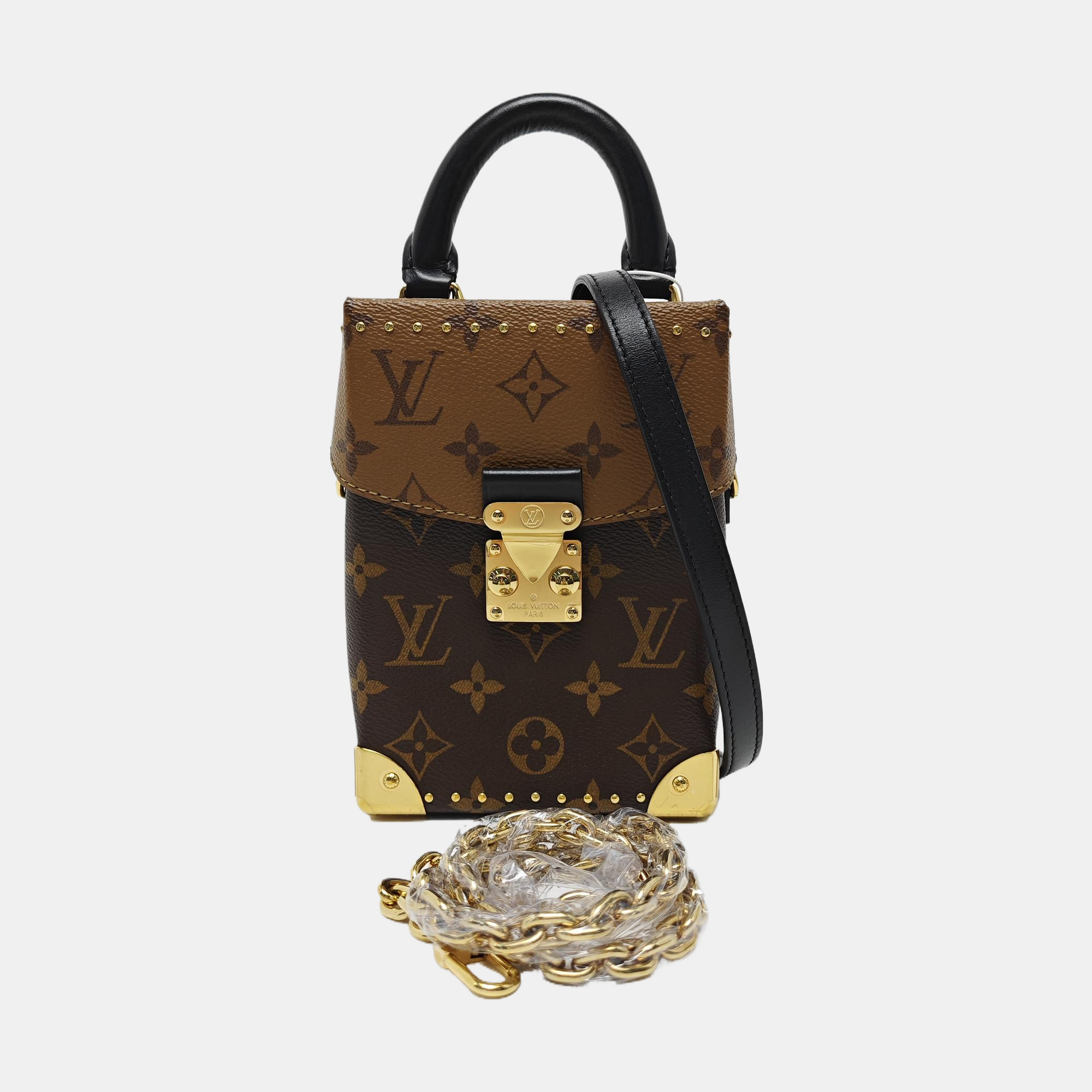 CAMERA BOX Monogram Coated Canvas Brown