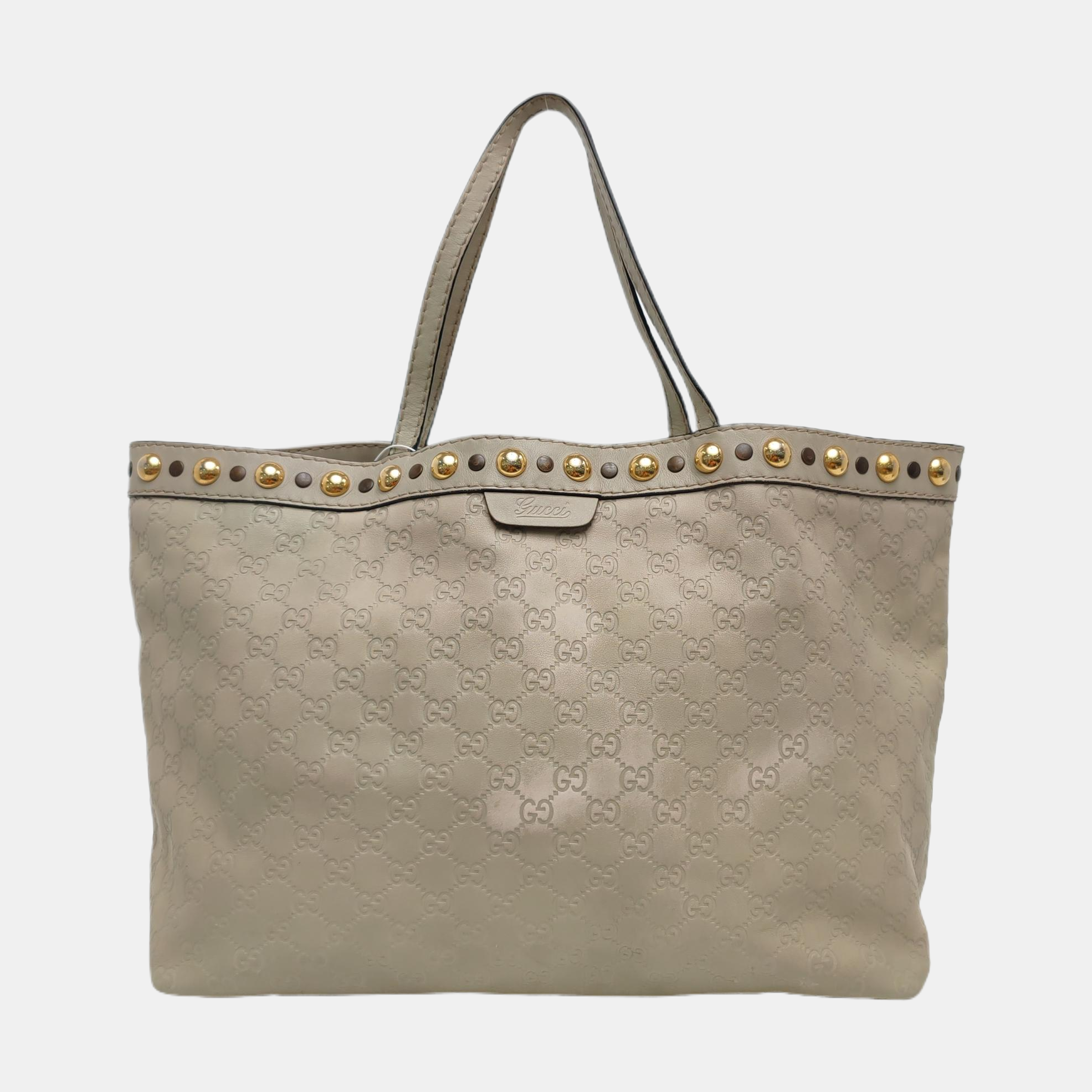 Monogram Calfskin Tote Bag Beige