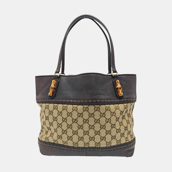Monogram Canvas Tote Bag Beige