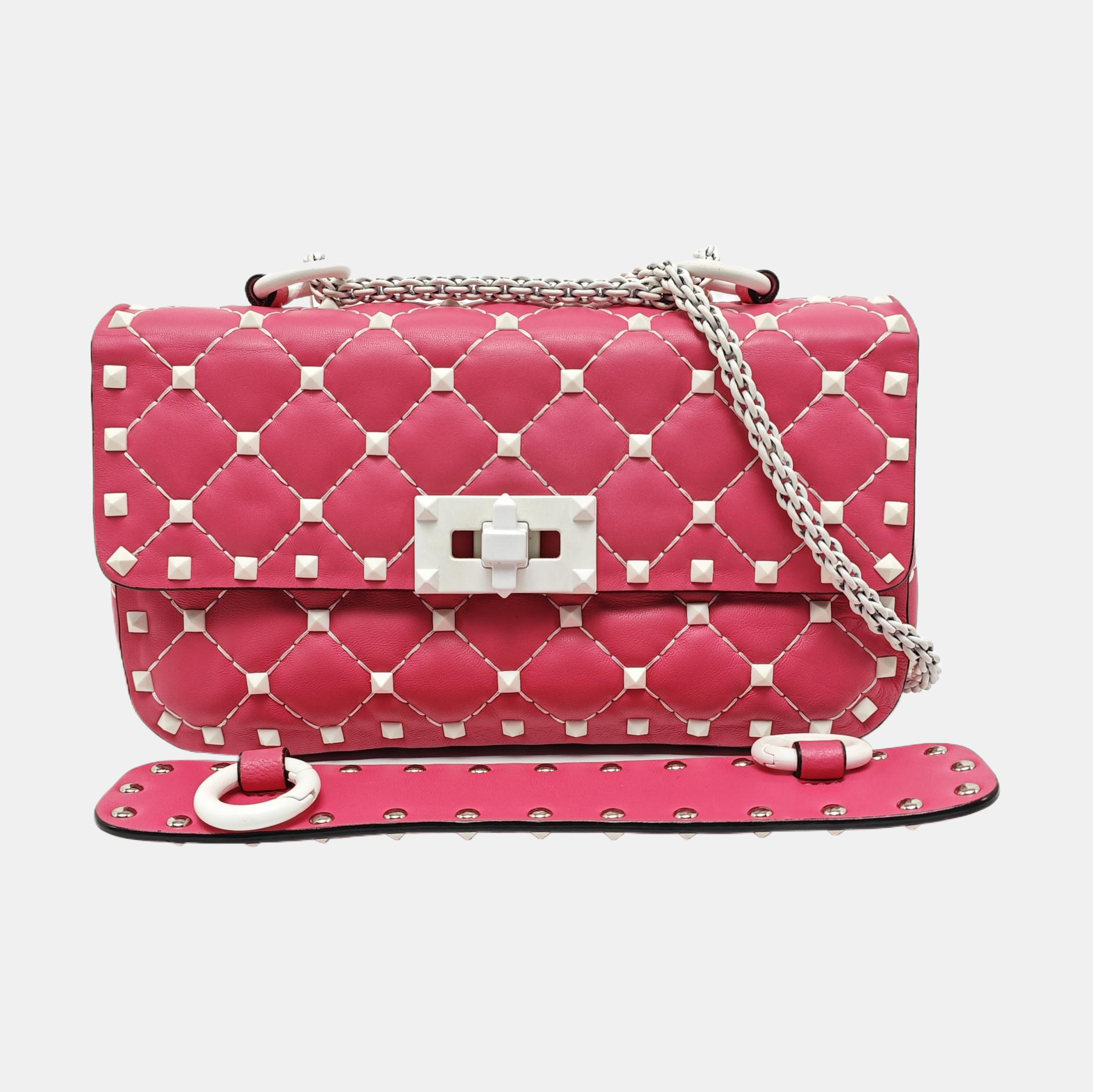 Spike Up Small Quilted Lambskin Pink