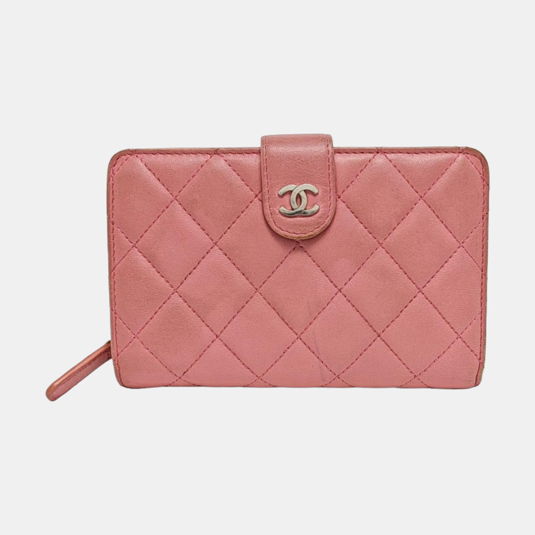 Quilted Lambskin Wallet Pink