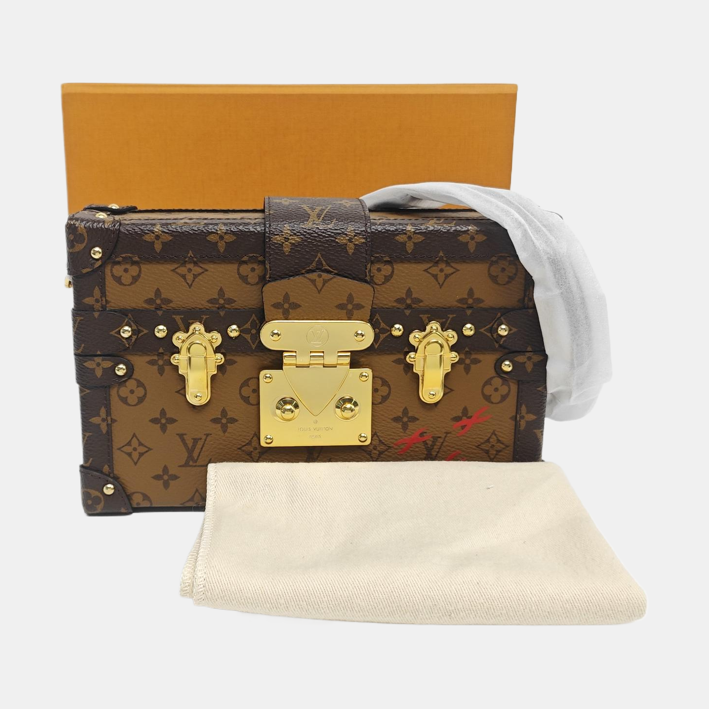 PETITE MALLE Monogram Coated Canvas Brown