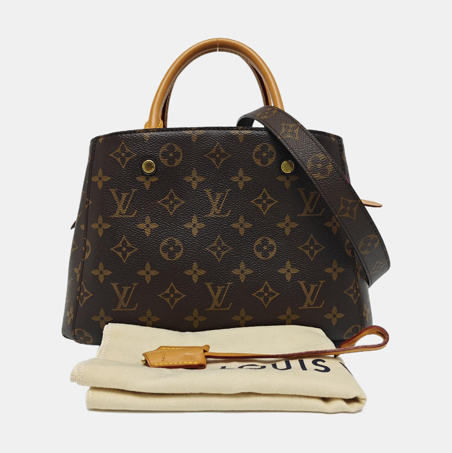 MONTAIGNE BB Monogram Coated Canvas Brown
