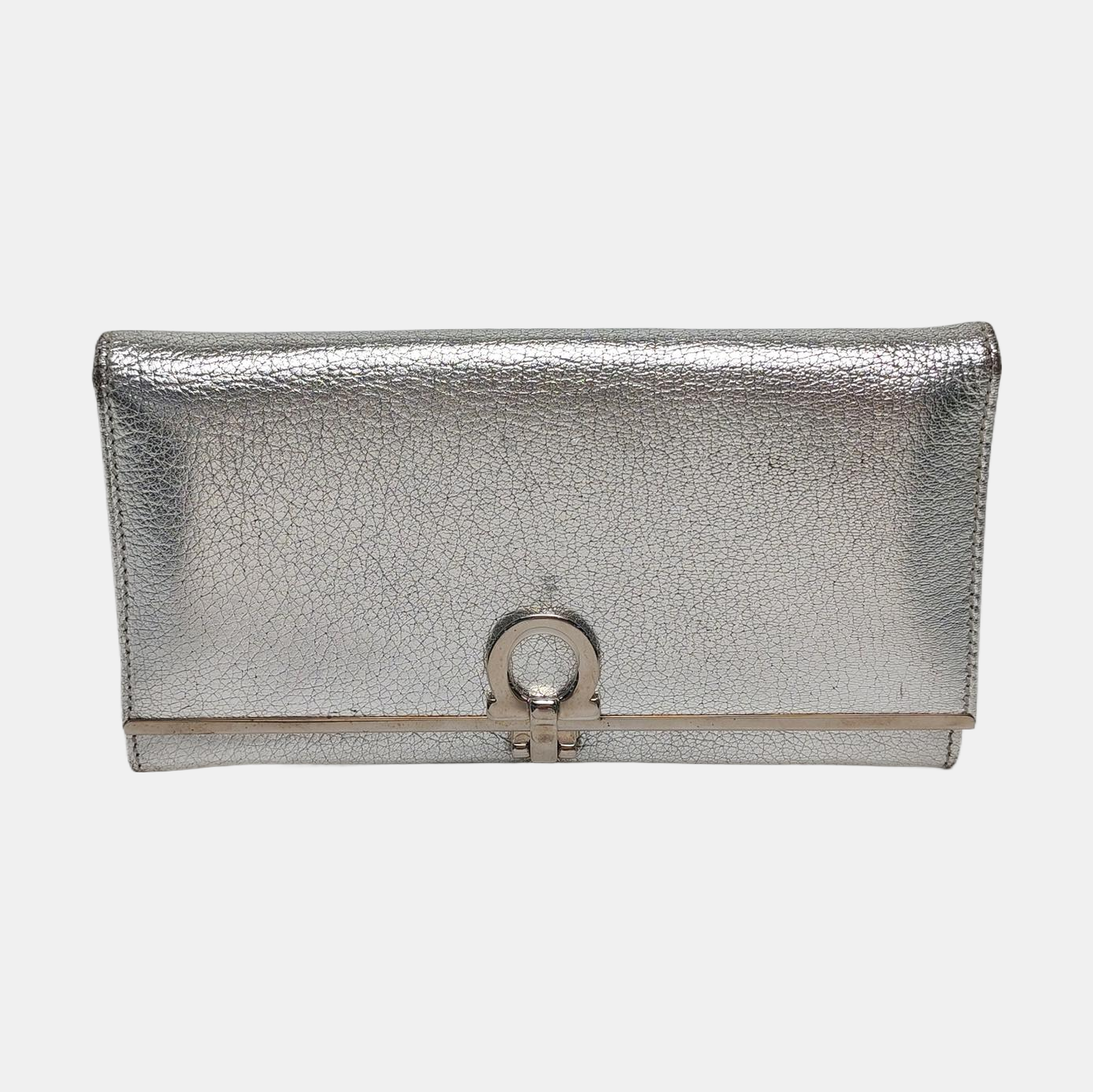Authenticated pre-owned  Gancini Calfskin Silver Wallet - Wallet at Looply