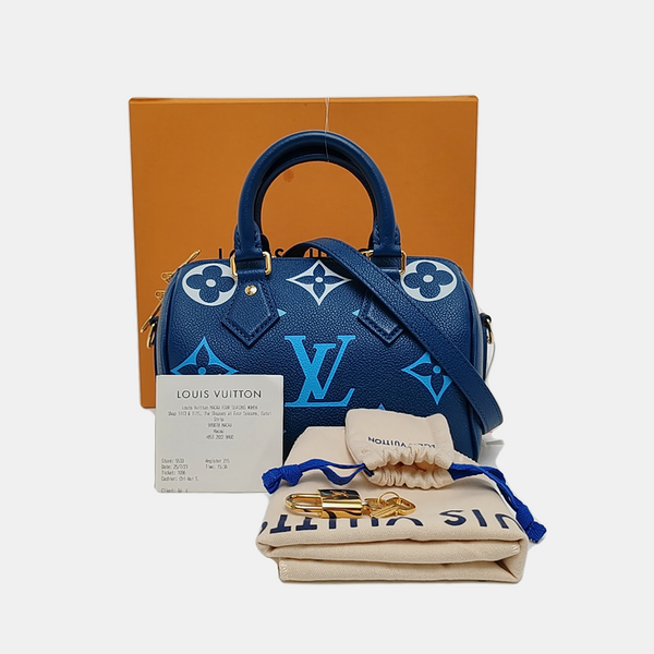 SPEEDY 20 Monogram Calfskin Blue