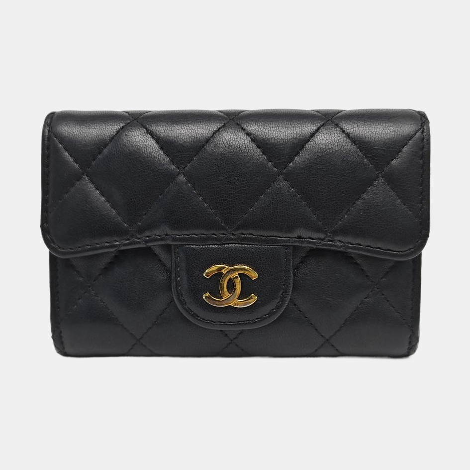 CLASSIC FLAP Quilted Lambskin Black Card Holder
