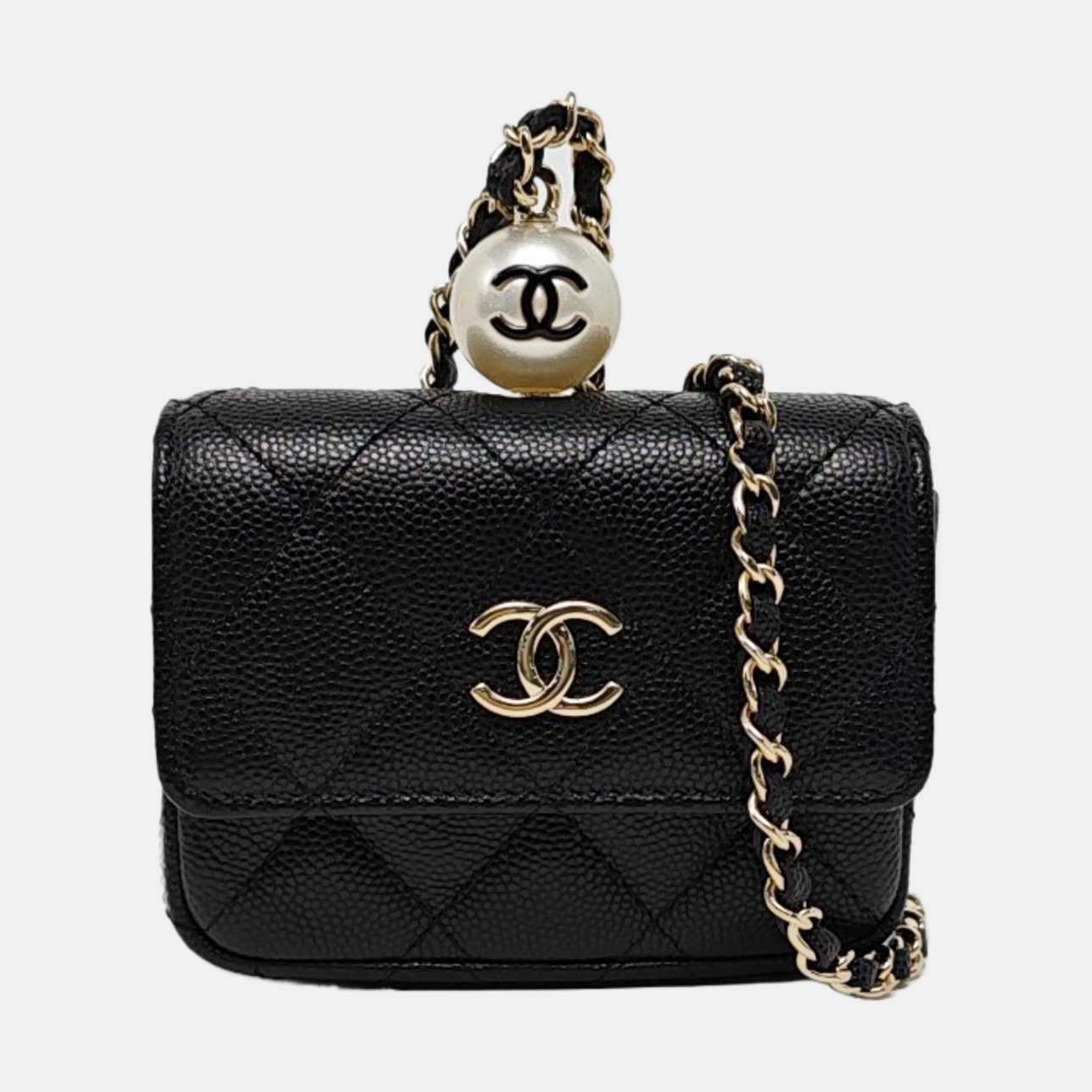 Quilted Grained Calfskin Black
