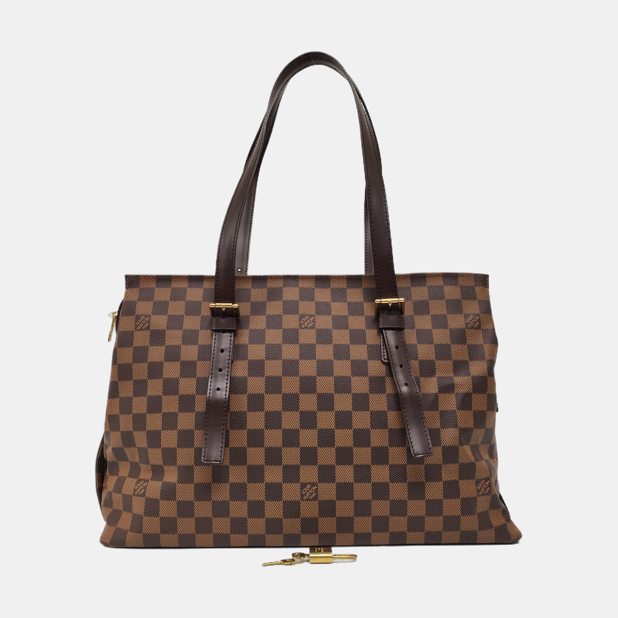 CHELSEA Damier Ebene Coated Canvas Brown