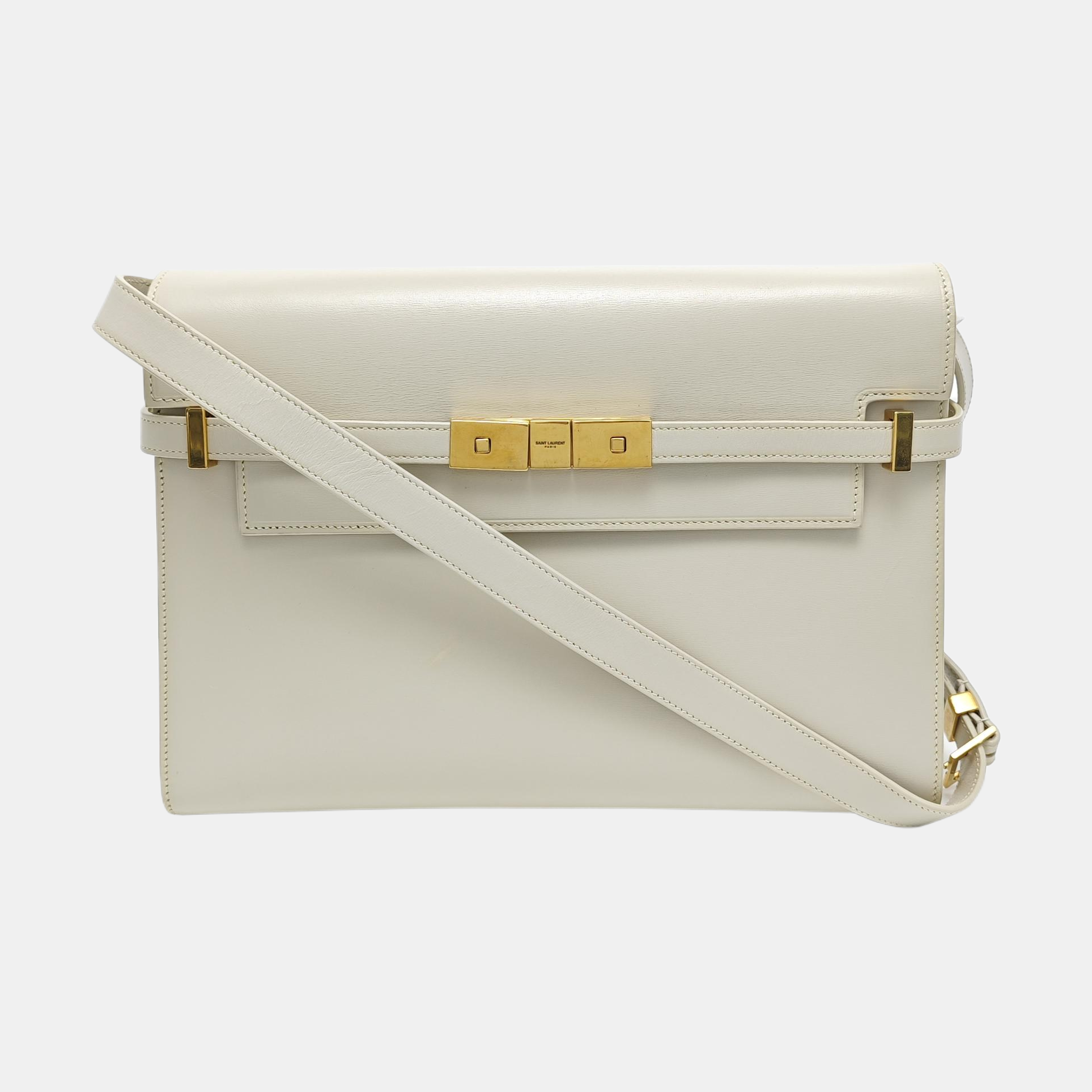 MANHATTAN Medium Calfskin White