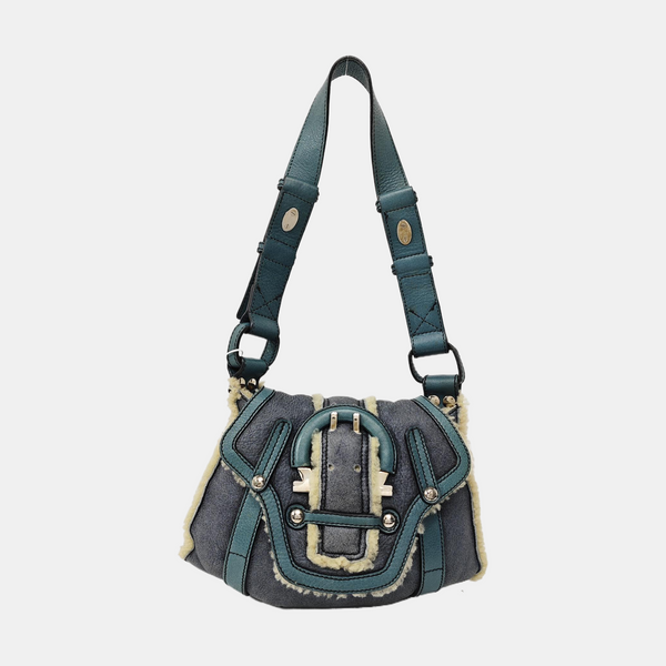 Special Material Top Handle Bag Blue
