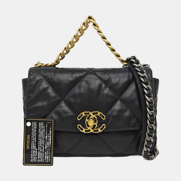 CHANEL 19 Small Quilted Lambskin Black