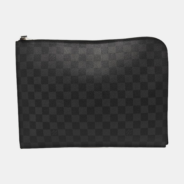 Damier Graphite Coated Canvas Clutch Gray