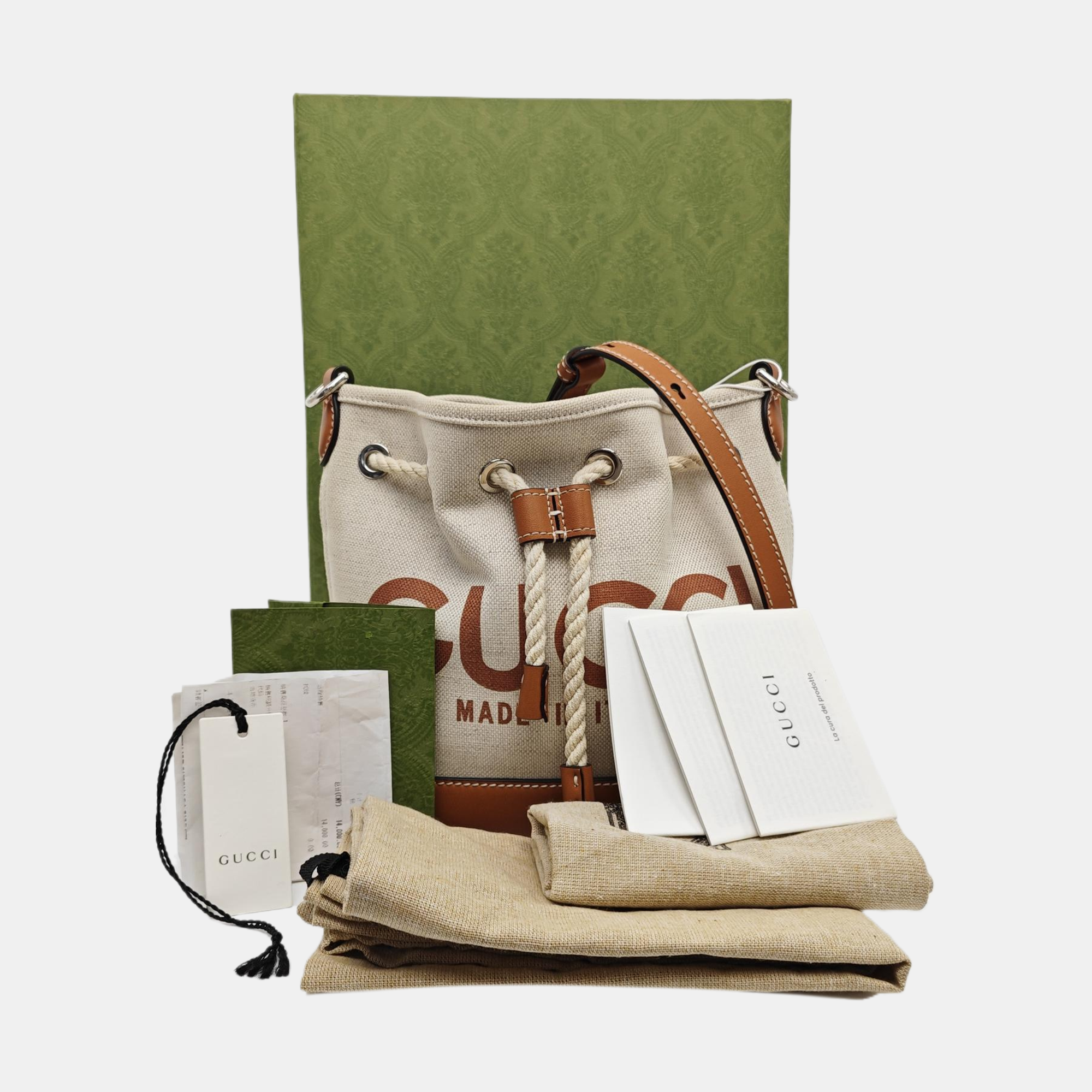 Canvas Bucket Bag Mini Beige