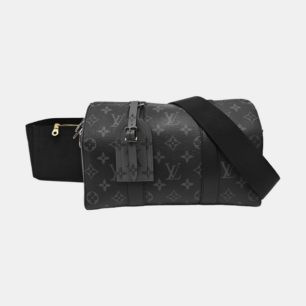 KEEPALL Monogram Coated Canvas Black