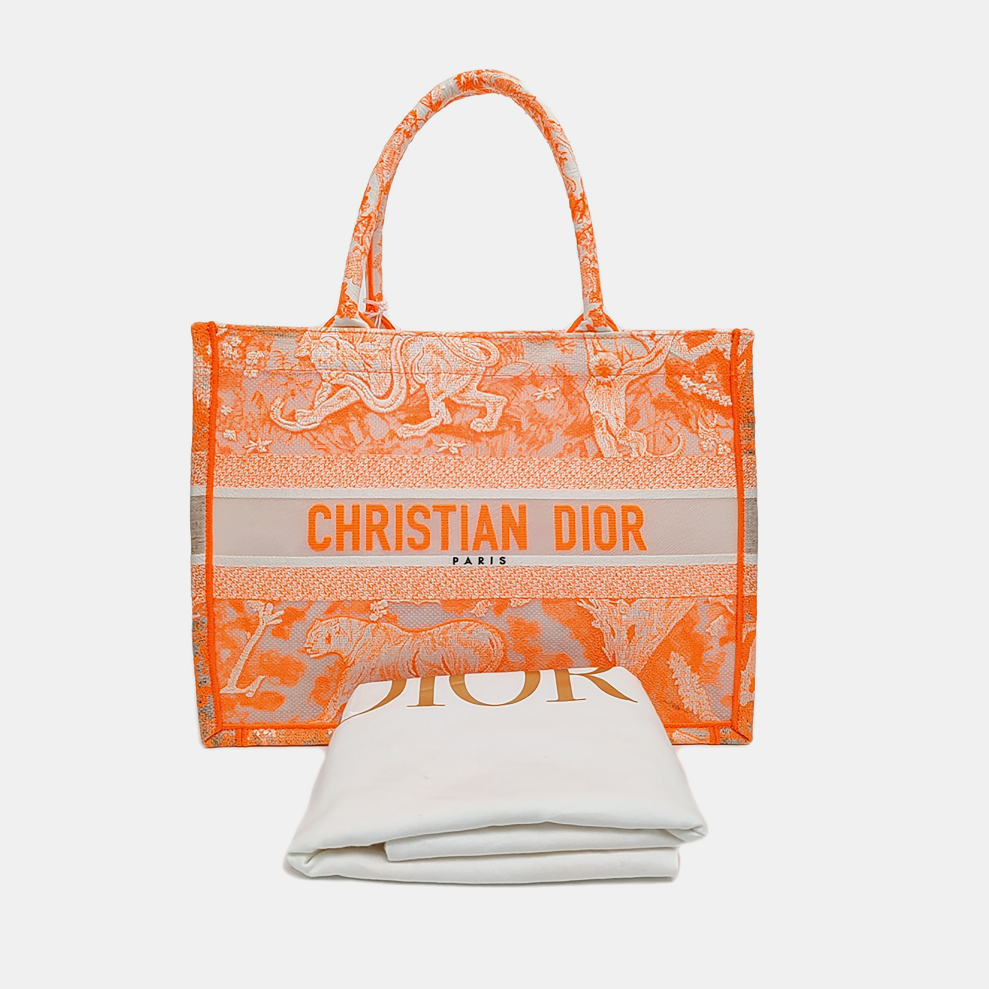 Authenticated pre-owned  Book Tote Medium Fabric Orange - Tote Bag at Looply