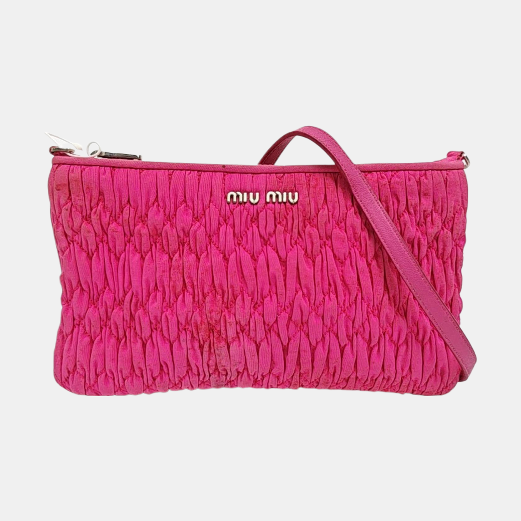 Quilted Fabric Shoulder Bag Red