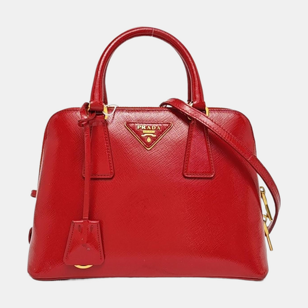 Paseo de ternera saffiano pequeña roja