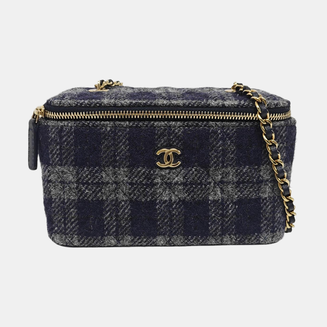 VANITY CASE Quilted Wool Blue
