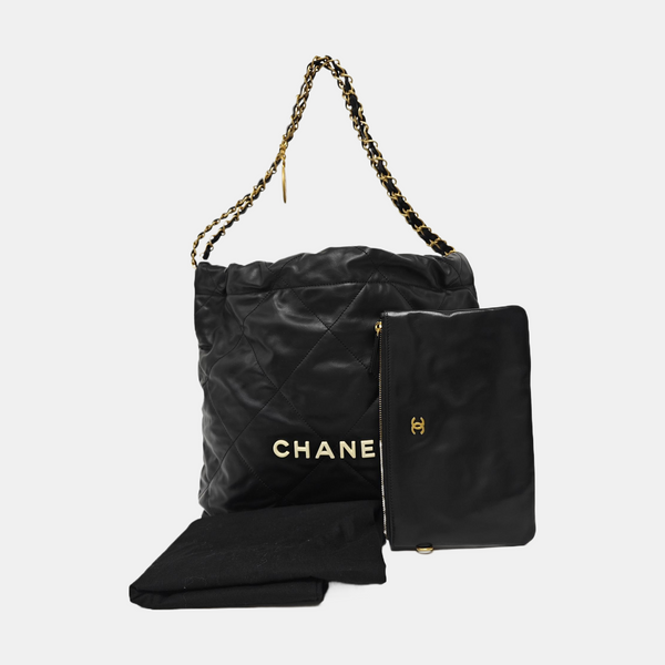 CHANEL 22 Small Quilted Calfskin Black
