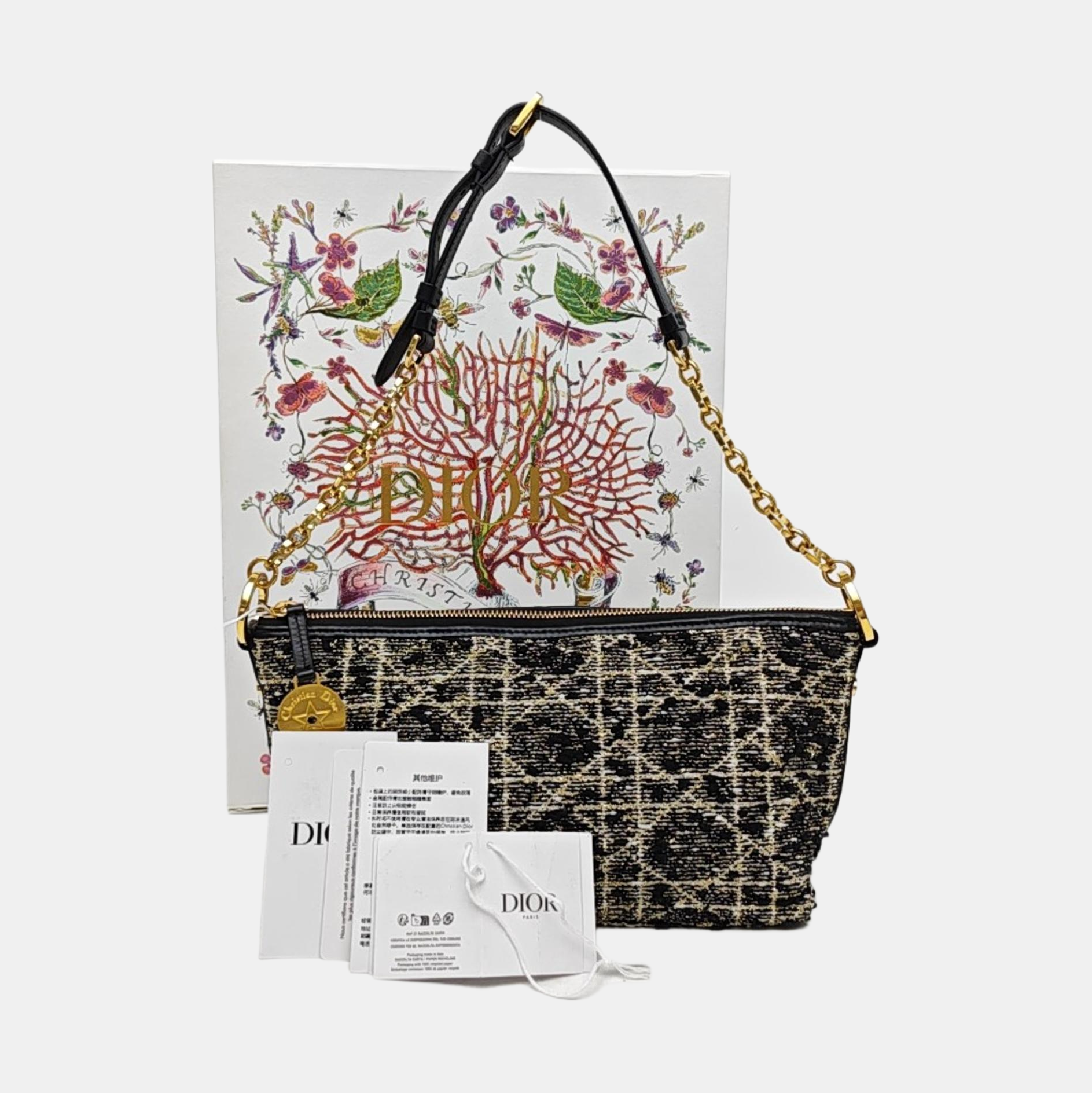 Diorstar Hobo Cannage Fabric Black