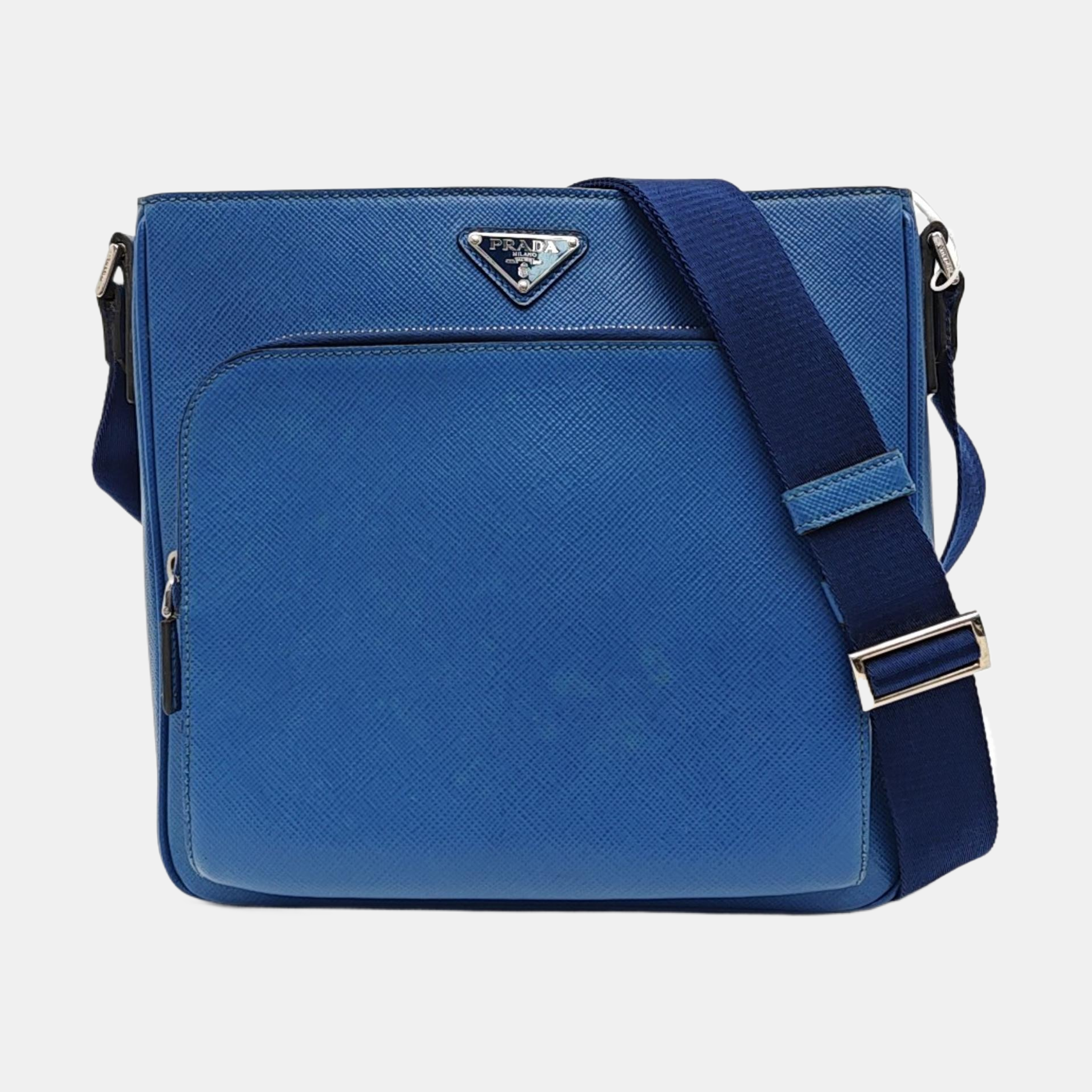 Saffiano Calfskin Tote Bag Blue