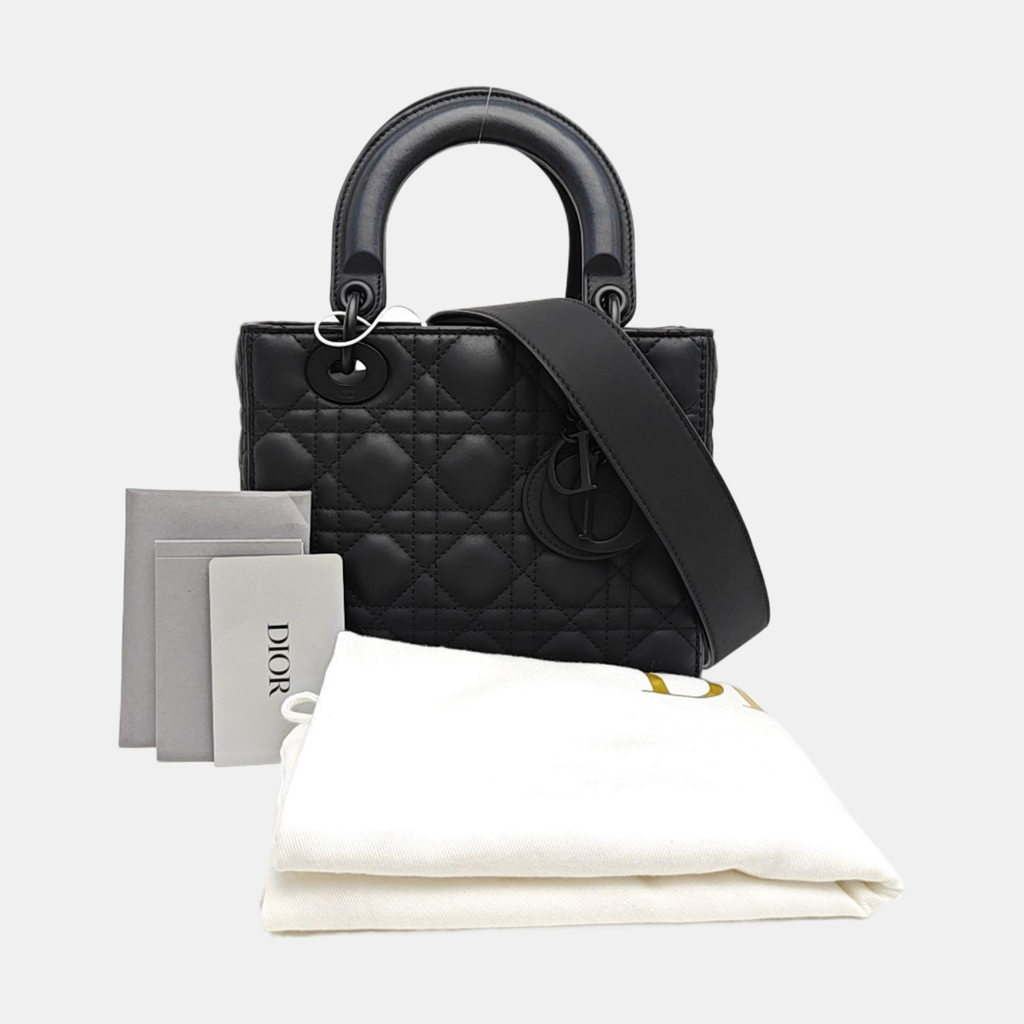 Lady Dior Small Cannage Calfskin Black